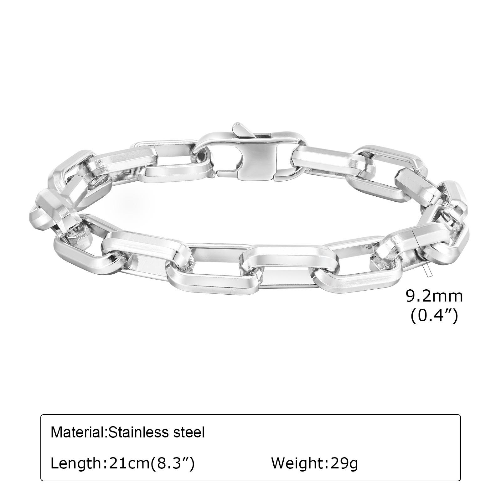 Stainless Steel Simple Square Link Bracelet - Spring Stream Design (BR-1734)
Stainless Steel Simple Square Link Bracelet - Spring Stream Design (BR-1734)