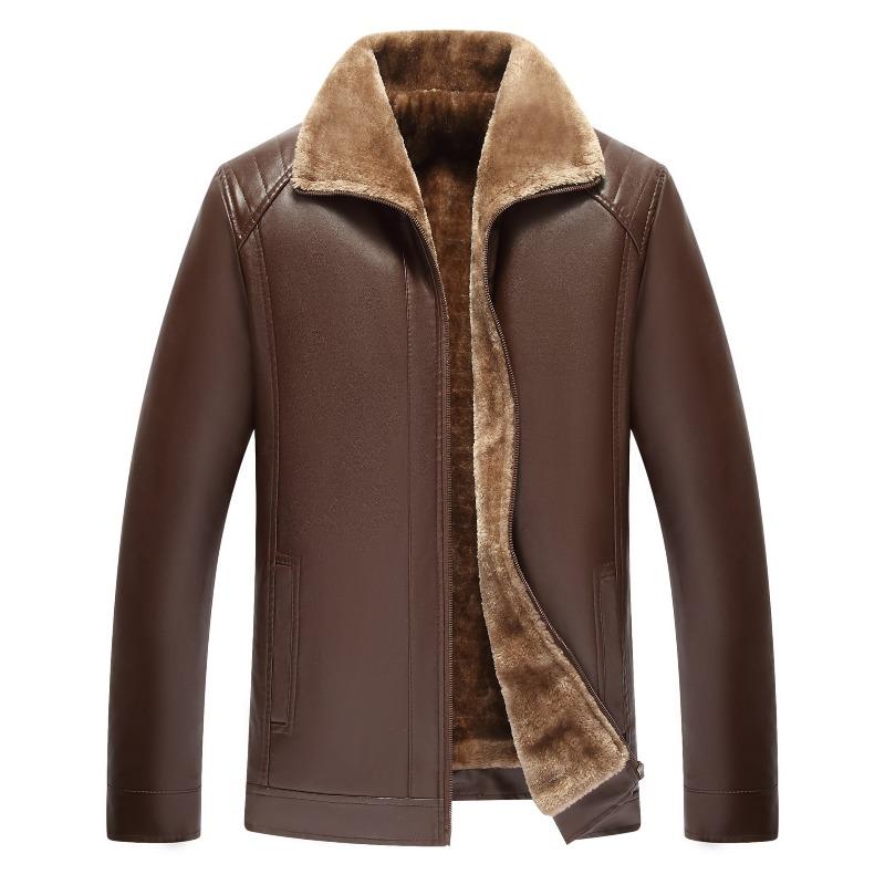 Middle-aged and old dad s fur integrated fleece thickened leather jacket fashionable classic autumn and winter coat 60【suggestion 90-100kg】 коричневий
Middle-aged and old dad s fur integrated fleece thickened leather jacket fashionable classic autumn and winter coat 60【suggestion 90-100kg】 коричневий