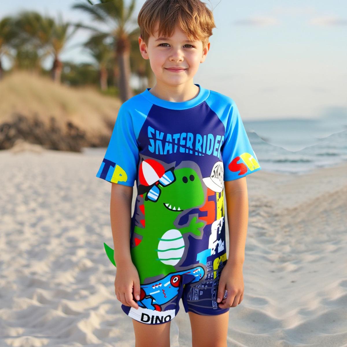 Boys One-Piece Dinosaur Print Swimsuit with Zipper - 2025 Short-Sleeved Design 4 Years синий
Boys One-Piece Dinosaur Print Swimsuit with Zipper - 2025 Short-Sleeved Design 4 Years синий