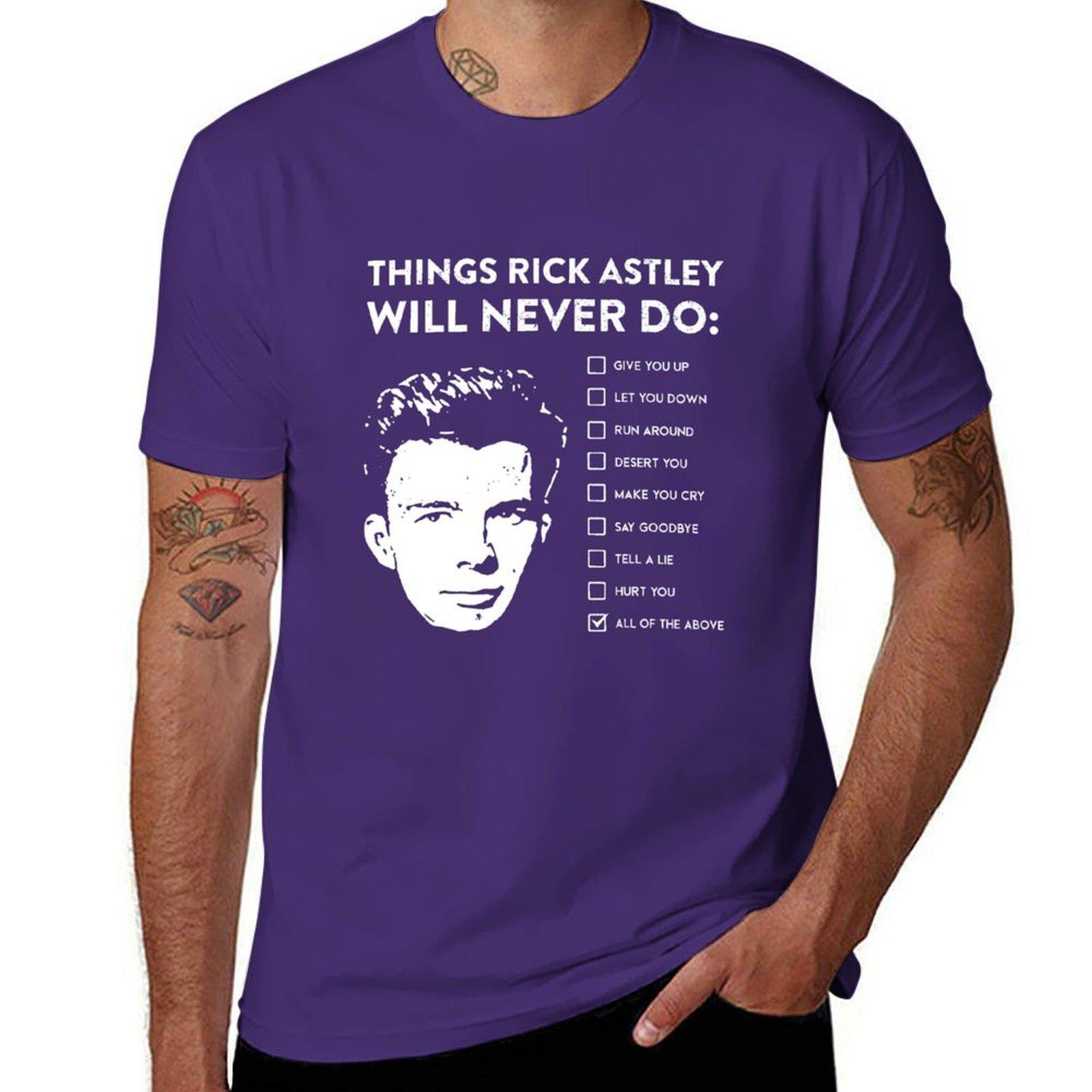 Things Rick Astley Will Never Do T-Shirt funnys aesthetic clothes tops mens cotton t shirts L
Things Rick Astley Will Never Do T-Shirt funnys aesthetic clothes tops mens cotton t shirts L