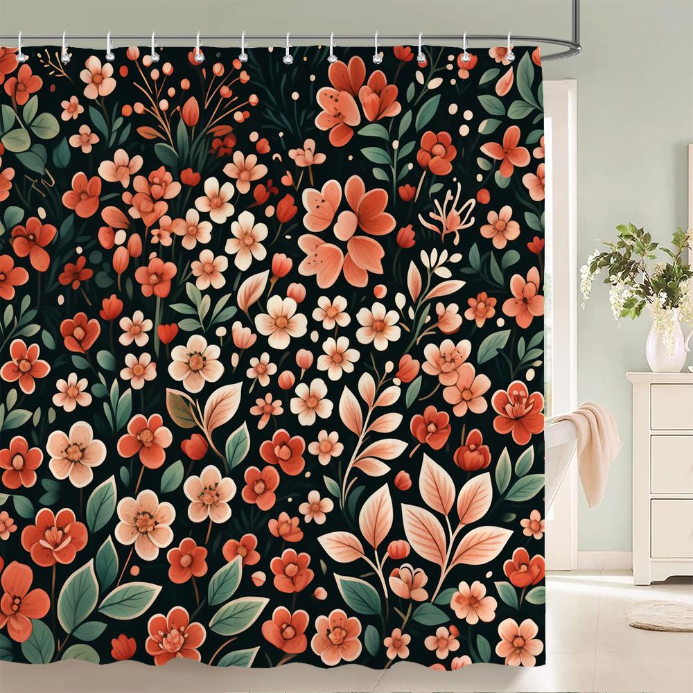 Watercolor Spring Plant Floral Style Shower Curtain, Bathroom Decoration Waterproof Fabric Flowers Shower Curtian With Hooks W60H190(CM)-1 Pcs
Watercolor Spring Plant Floral Style Shower Curtain, Bathroom Decoration Waterproof Fabric Flowers Shower Curtian With Hooks W60H190(CM)-1 Pcs