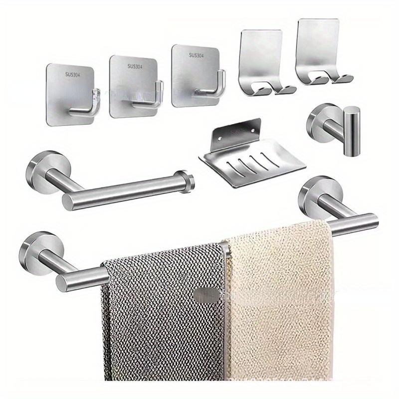 Набор вешалок для полотенец из нержавеющей стали, держатель для туалетной бумаги, крючок для одежды и головных уборов, черный неперфорированный крючок, мыльница для ванной комнаты серебряный
Набор вешалок для полотенец из нержавеющей стали, держатель для туалетной бумаги, крючок для одежды и головных уборов, черный неперфорированный крючок, мыльница для ванной комнаты серебряный