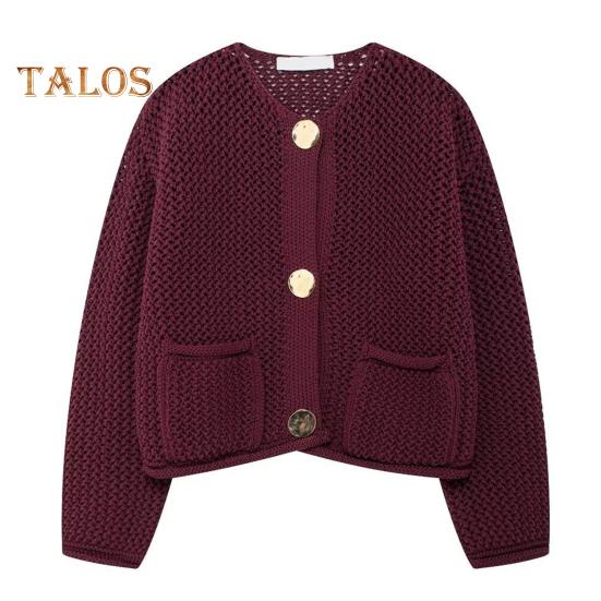 Женский свитер с круглым вырезом, длинный рукав, однобортный трикотажный свитер с карманами, однотонный кардиган S вино красного
Женский свитер с круглым вырезом, длинный рукав, однобортный трикотажный свитер с карманами, однотонный кардиган S вино красного