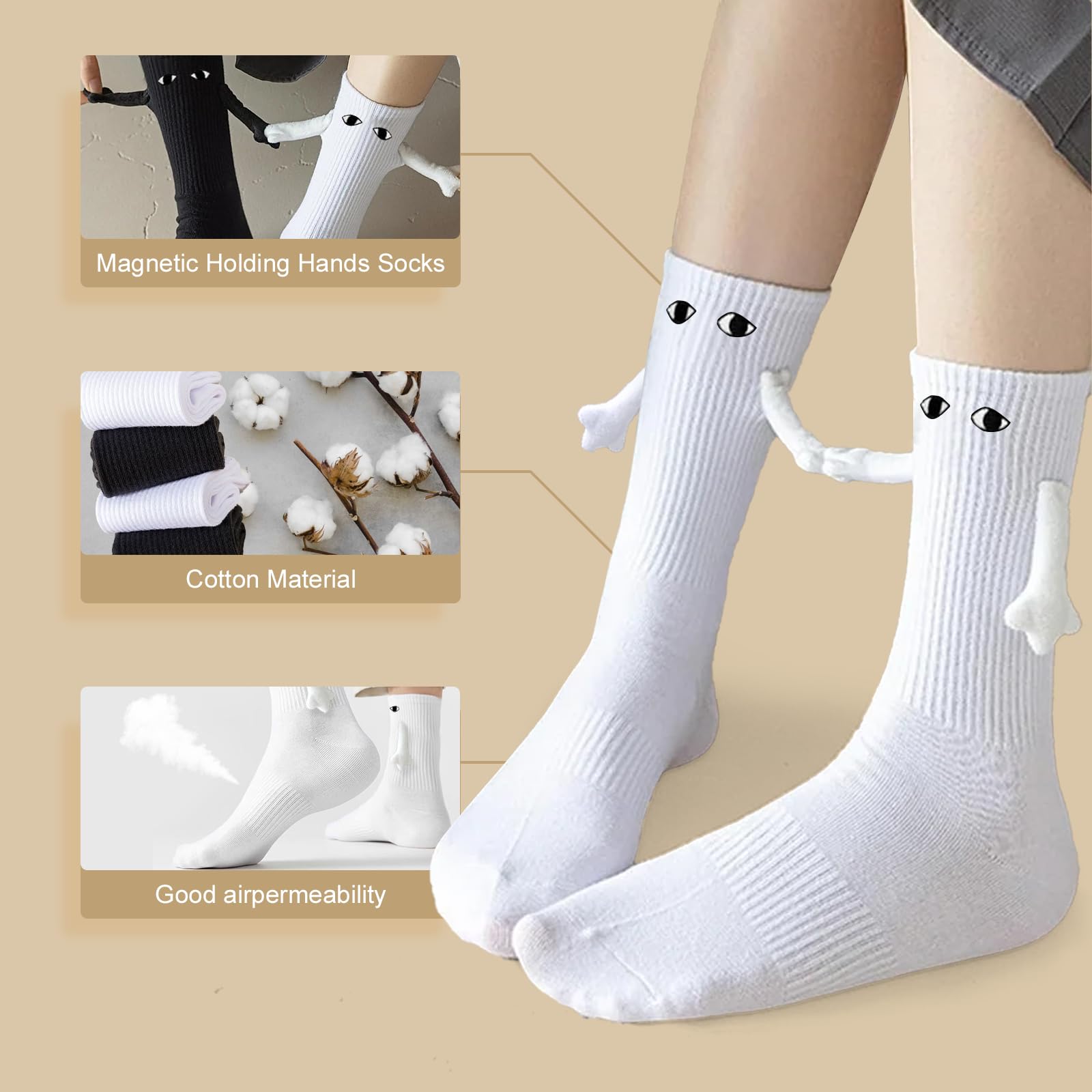 Hand Holding Socks Magnetic In Hands Funny Men For Women Novelty Friendship Couples Bestie Gift Boyfriend Girlfriend White Socks білий
Hand Holding Socks Magnetic In Hands Funny Men For Women Novelty Friendship Couples Bestie Gift Boyfriend Girlfriend White Socks білий