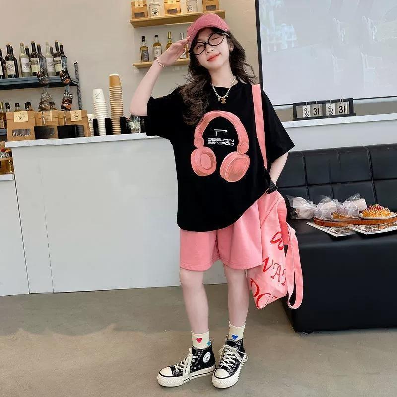 Summer Girls T-Shirts Sets KShort Sleeve Tops+Shorts 2Pcs Children Clothes Outfits Teen Loose Casual Suits Sportsuitids 120 чёрный
Summer Girls T-Shirts Sets KShort Sleeve Tops+Shorts 2Pcs Children Clothes Outfits Teen Loose Casual Suits Sportsuitids 120 чёрный