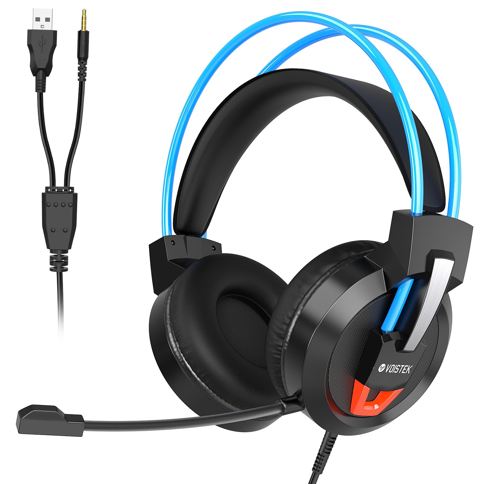V9 Gaming 50mm Gaming Audio Volume Adjustment Headset, Drivers, Headphones, 3.5mm Jack, Noise-Canceling Microphone, Controls, PC/PS4/PS5 Compatible, синій
V9 Gaming 50mm Gaming Audio Volume Adjustment Headset, Drivers, Headphones, 3.5mm Jack, Noise-Canceling Microphone, Controls, PC/PS4/PS5 Compatible, синій