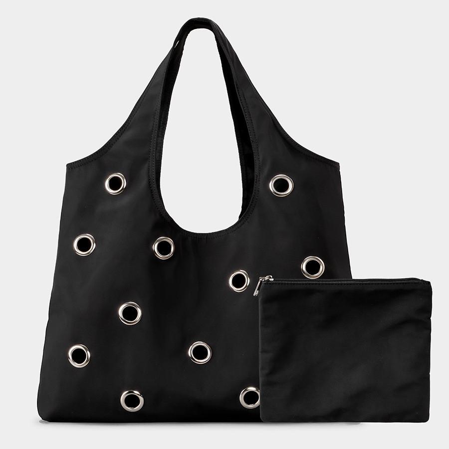 Fashion Hollow Rivet Large Capacity Tote Bag Hobos Women Handbags Luxury Soft nylon Shoulder Bags Trend Big Shopper Purses чорний
Fashion Hollow Rivet Large Capacity Tote Bag Hobos Women Handbags Luxury Soft nylon Shoulder Bags Trend Big Shopper Purses чорний