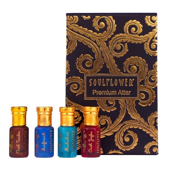 Soulflower Premium Attar Set Alcohol Free Luxury Perfume Roll On Gift Hamper For Unisex, Combination Of Fragrance Oudh, Musky(5Ml Each)
Soulflower Premium Attar Set Alcohol Free Luxury Perfume Roll On Gift Hamper For Unisex, Combination Of Fragrance Oudh, Musky(5Ml Each)