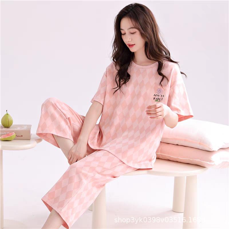 In summer, the new pajamas women s suit round neck cropped pants with chest pads, sweet short-sleeved loungewear can be worn outside m: recommended 37.5-47.5kg
In summer, the new pajamas women s suit round neck cropped pants with chest pads, sweet short-sleeved loungewear can be worn outside m: recommended 37.5-47.5kg