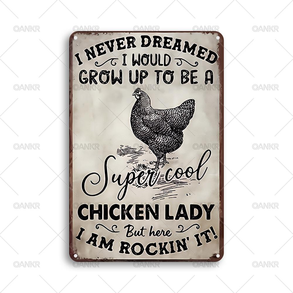 Vintage Metal Tin Sign Ideal Gift x Inch Chicken Lady Super Cool Dreamed Grow Up Metal Signs for Farm Garden Home Art Decor 20x30cm(7.8x11.8inch)
Vintage Metal Tin Sign Ideal Gift x Inch Chicken Lady Super Cool Dreamed Grow Up Metal Signs for Farm Garden Home Art Decor 20x30cm(7.8x11.8inch)