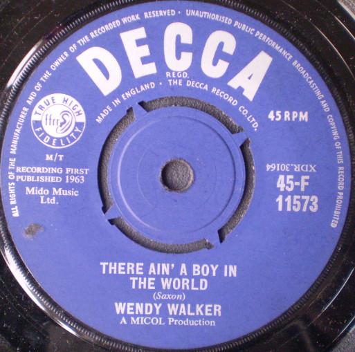 7inch Record WENDY WALKER - There Ain A Boy In The World 45F11573 Decca 1963 UK Pop Used
7inch Record WENDY WALKER - There Ain A Boy In The World 45F11573 Decca 1963 UK Pop Used