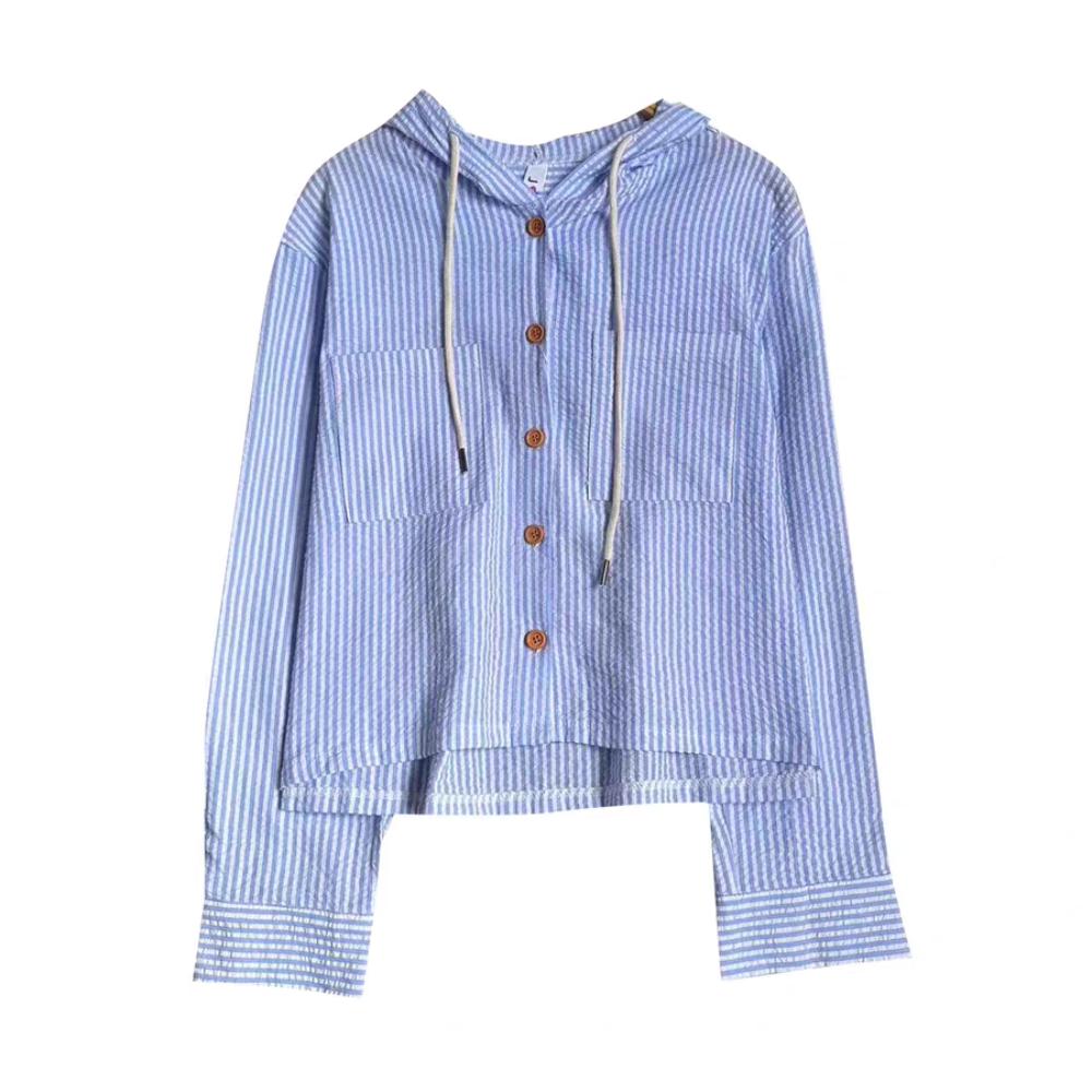 Sunscreen Long Sleeved Shirt Drawstring Sweatshirts for Women Striped Hooded Shirt Streetwear M синий
Sunscreen Long Sleeved Shirt Drawstring Sweatshirts for Women Striped Hooded Shirt Streetwear M синий