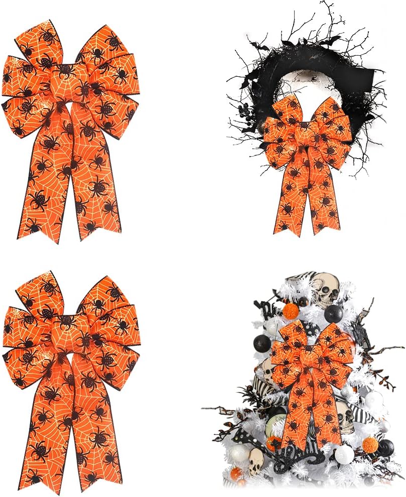 2Pcs Halloween Bows for Wreath Orange Web Spider Bows for Front Door Halloween Burlap Bows for Wreath Indoor Outdoor Wall Decor 12.99 x 8.46 in
2Pcs Halloween Bows for Wreath Orange Web Spider Bows for Front Door Halloween Burlap Bows for Wreath Indoor Outdoor Wall Decor 12.99 x 8.46 in