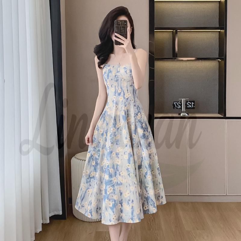 French Blue Oil Painting Floral Sundress - Women s Summer Beach Vacation Attire 2XL светло-синий
French Blue Oil Painting Floral Sundress - Women s Summer Beach Vacation Attire 2XL светло-синий