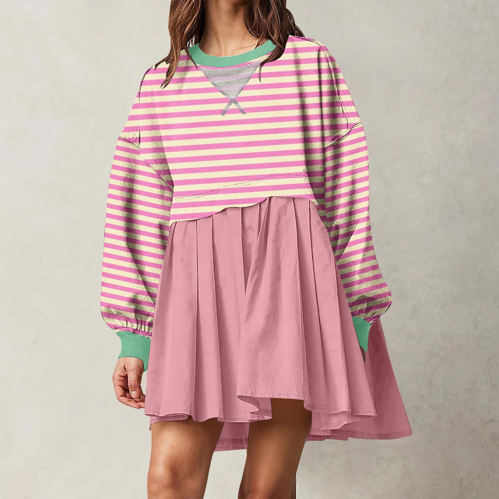 Женское модное повседневное платье с цветными блоками и полосатым принтом, круглым вырезом и длинными рукавами XL арбуз красный
Женское модное повседневное платье с цветными блоками и полосатым принтом, круглым вырезом и длинными рукавами XL арбуз красный