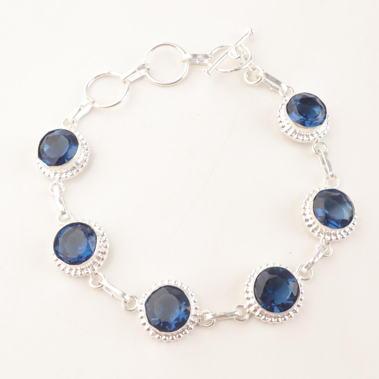 London Blue Topaz Gemstone 925 Sterling Silver Jewelry Bracelet 9 Women Gift RB-9-5
London Blue Topaz Gemstone 925 Sterling Silver Jewelry Bracelet 9 Women Gift RB-9-5