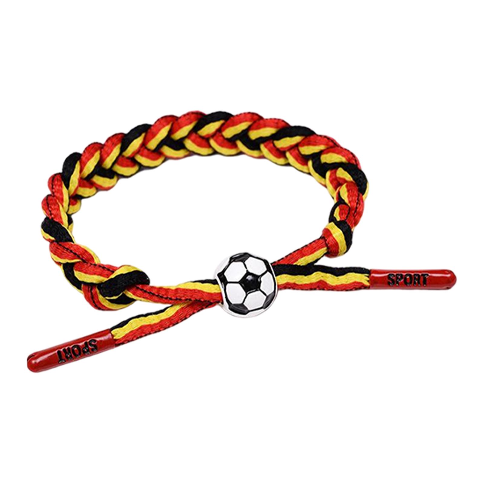 Football bracelet adjustable woven Football bracelet with soccer bead Football bracelet for sport fans and casual wear accessories One Size
Football bracelet adjustable woven Football bracelet with soccer bead Football bracelet for sport fans and casual wear accessories One Size