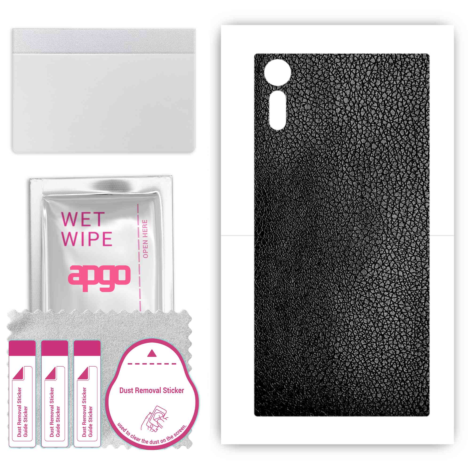 apgo Protective Skin Sticker for the back compatible with Sony Xperia XZ, Wrap Film, Foil, Vinyl - Pattern Black Leather
apgo Protective Skin Sticker for the back compatible with Sony Xperia XZ, Wrap Film, Foil, Vinyl - Pattern Black Leather
