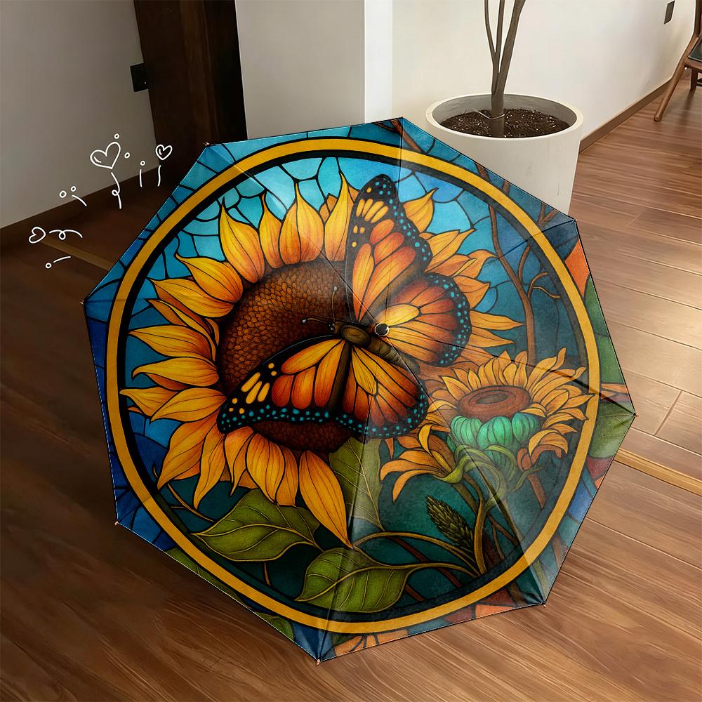 1pc Open/Close Sunflower & Butterfly Stained Glass Umbrella with 8-Rib Heavy-Duty Frame, Folding/Unfolding Rain Umbrella for & (as the picture,Iron&8K)
1pc Open/Close Sunflower & Butterfly Stained Glass Umbrella with 8-Rib Heavy-Duty Frame, Folding/Unfolding Rain Umbrella for & (as the picture,Iron&8K)