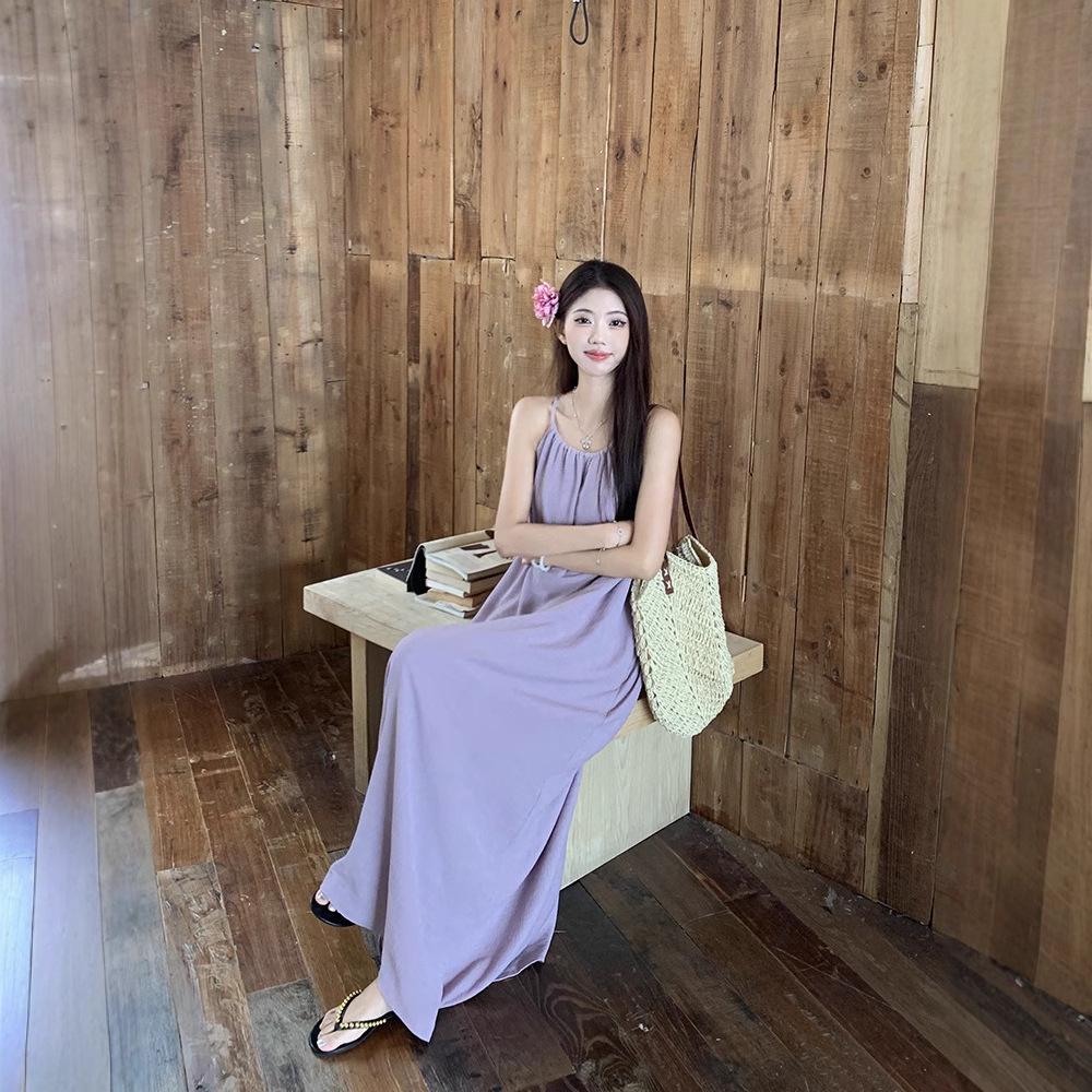 Petite French Purple Sling Dress for Women - 2025 Summer Loose Fit, Slimming, Temperament Style for Seaside Vacation. L
Petite French Purple Sling Dress for Women - 2025 Summer Loose Fit, Slimming, Temperament Style for Seaside Vacation. L