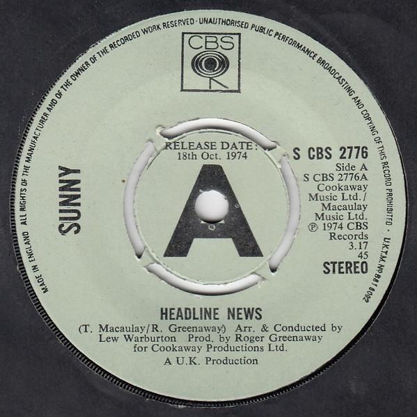 7-дюймовая пластинка SUNNY LESLIE Headline News SCBS2776 CBS 1974 Великобритания SoulFunk Б/у
7-дюймовая пластинка SUNNY LESLIE Headline News SCBS2776 CBS 1974 Великобритания SoulFunk Б/у