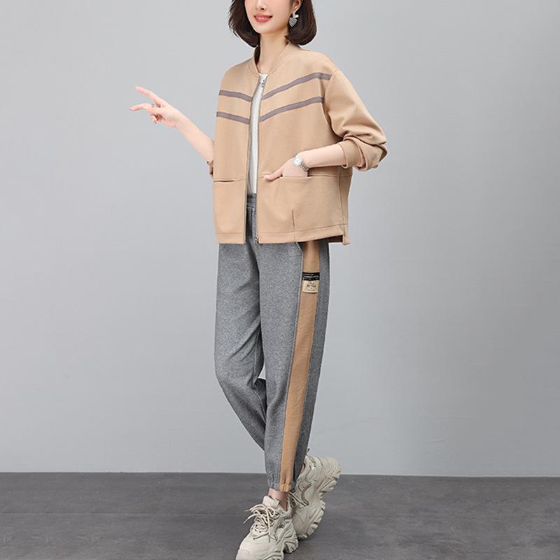 Women s Casual Color Block Baseball Jacket & Sweatpants Set - Spring & Autumn 2023 M хаки
Women s Casual Color Block Baseball Jacket & Sweatpants Set - Spring & Autumn 2023 M хаки