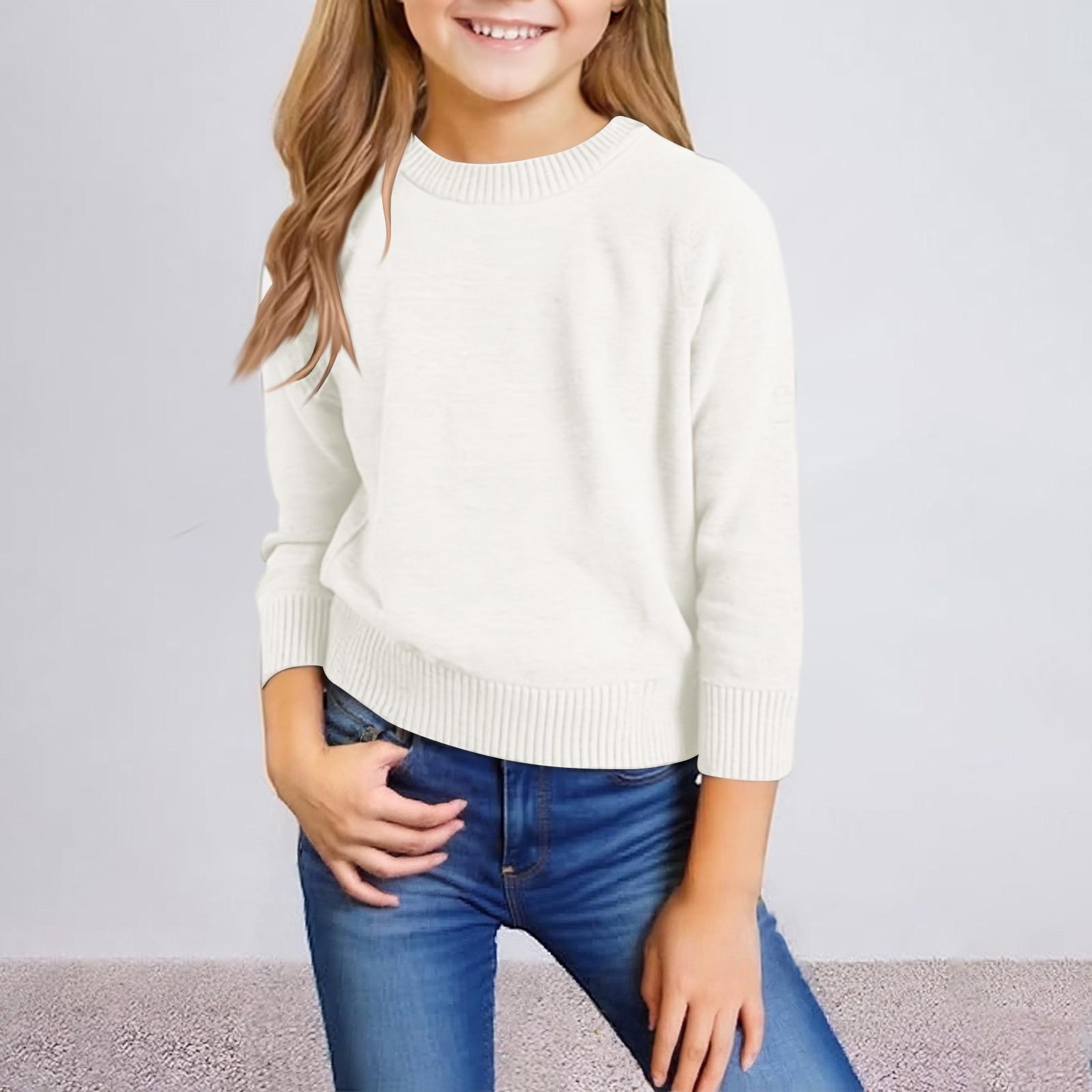 Детская мода Повседневный свитер с круглым вырезом Вязаный базовый топ 140 белый
Детская мода Повседневный свитер с круглым вырезом Вязаный базовый топ 140 белый