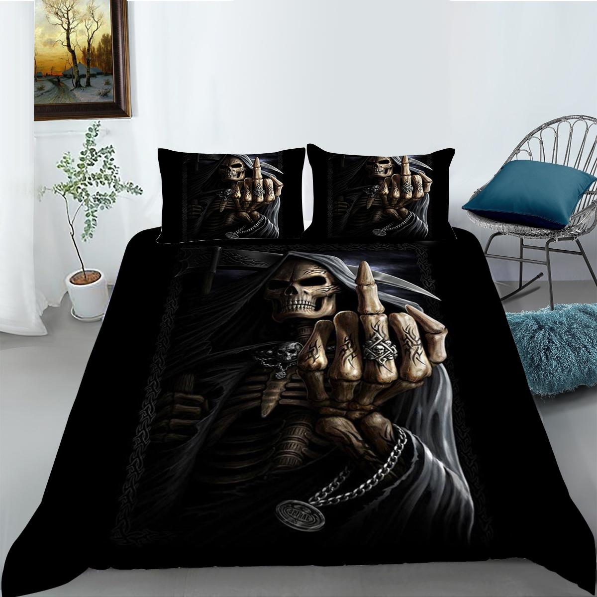 Комплект постельного белья с рисунком головы черепа, комплект постельного белья и наволочка, комплект постельного белья, AU/EU/US, полноразмерное украшение для дома Baby 100x135cm