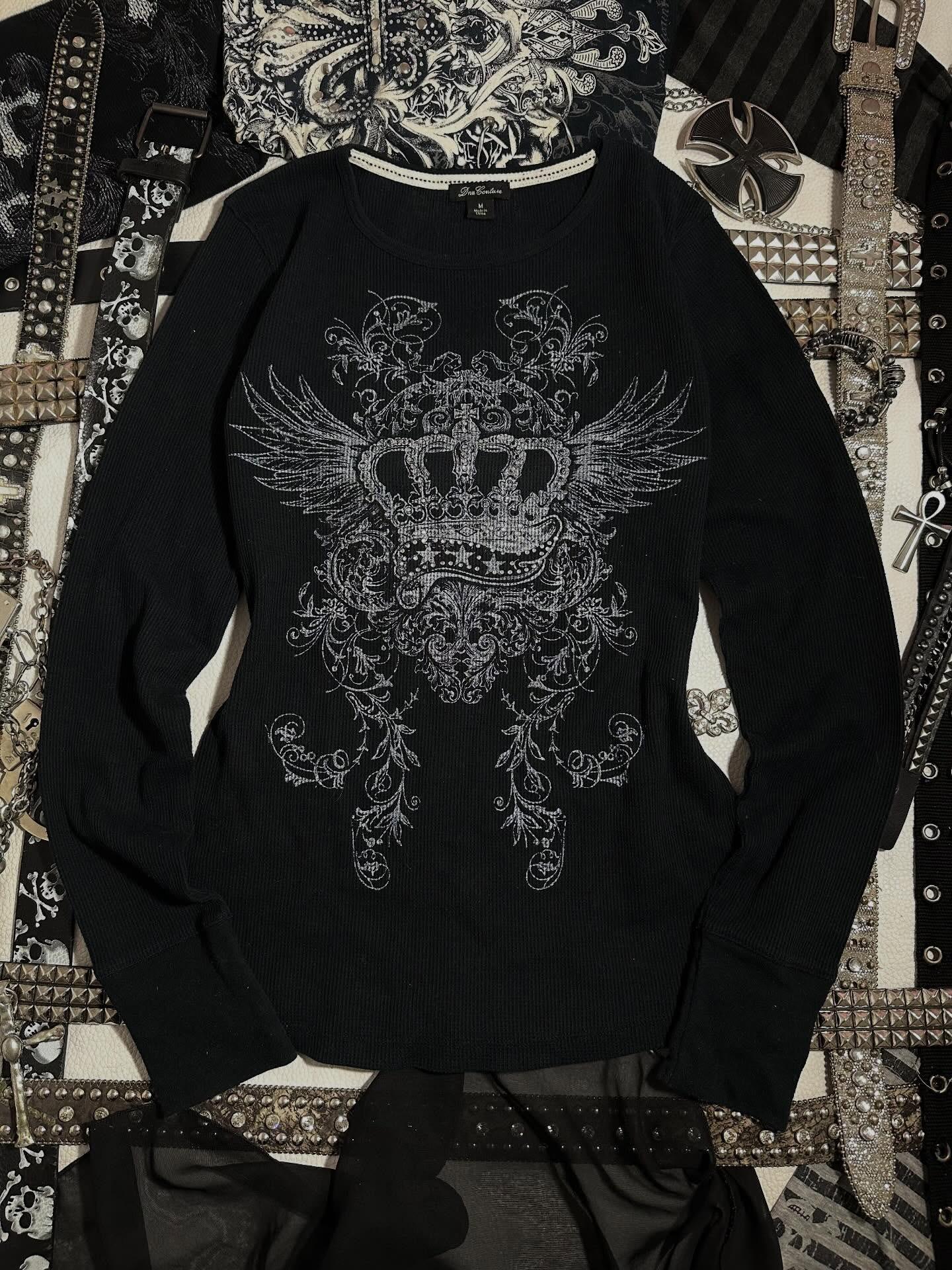 Retro Street Punk Rhinestone Long Sleeve T-shirt - Slim Fit Small чорний
Retro Street Punk Rhinestone Long Sleeve T-shirt - Slim Fit Small чорний