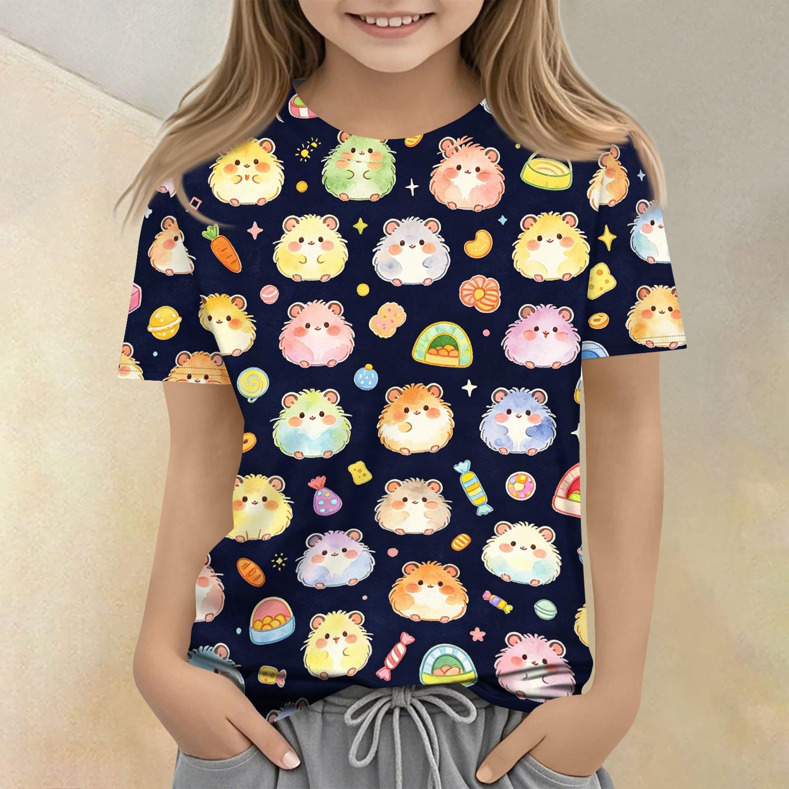 Kids Animal Print Crew Neck Short Sleeve Casual Loose Fit T Shirt Soft Breathable Fabric Comfortable Everyday Wear 160 чорний
Kids Animal Print Crew Neck Short Sleeve Casual Loose Fit T Shirt Soft Breathable Fabric Comfortable Everyday Wear 160 чорний
