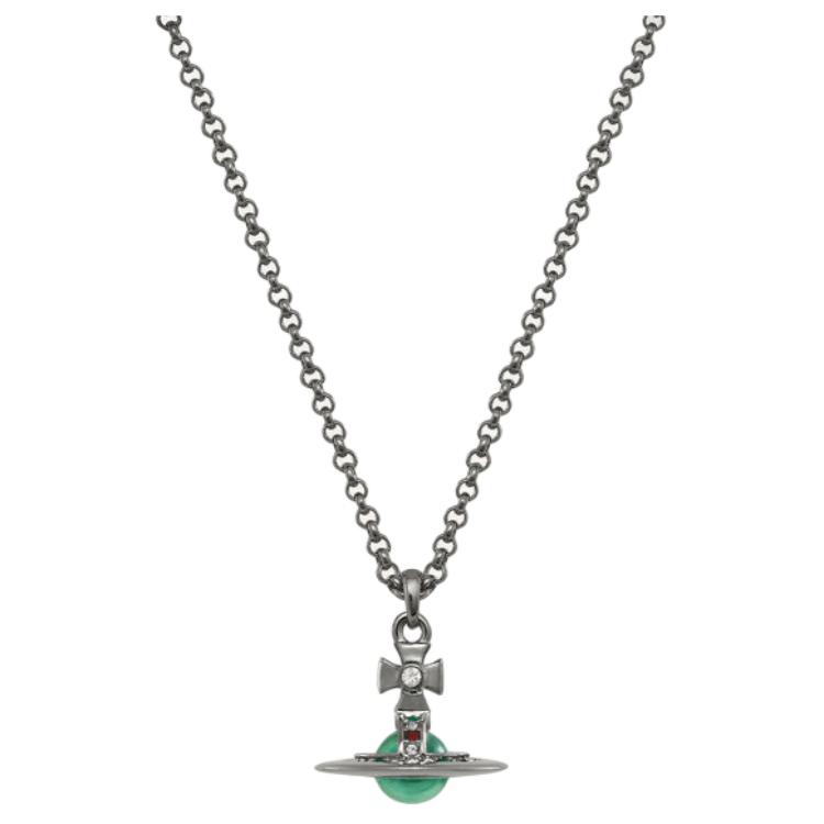 Vivienne Westwood Petite Orb 3D Saturn Pendant Necklace Unisex necklace Gunmetal-Grey Mint-Green 8050889945925 Basic Packaging-Dust Bag+Box
Vivienne Westwood Petite Orb 3D Saturn Pendant Necklace Unisex necklace Gunmetal-Grey Mint-Green 8050889945925 Basic Packaging-Dust Bag+Box