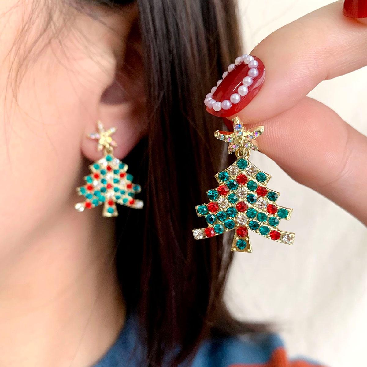Christmas Colorful Rhinestone Star Tree Drop Earrings New Year Holiday Xmas Tree Dangle Earring Party Jewelry Gift For Women Men
Christmas Colorful Rhinestone Star Tree Drop Earrings New Year Holiday Xmas Tree Dangle Earring Party Jewelry Gift For Women Men