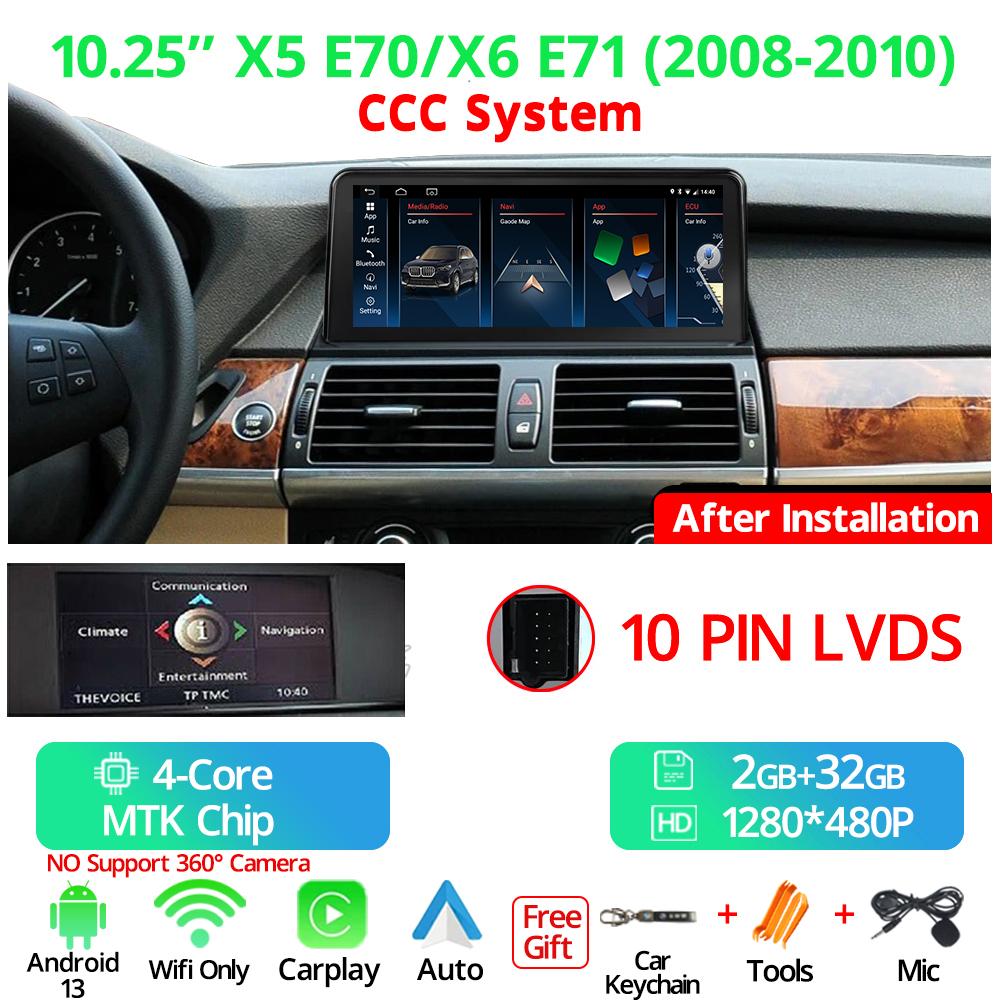 10,25-дюймовый беспроводной автомобильный радиоприемник Carplay для BMW X5 E70 X6 E71 LHD 2008-2013 CCC CIC система Android 13 GPS мультимедийный плеер FM BT белый
10,25-дюймовый беспроводной автомобильный радиоприемник Carplay для BMW X5 E70 X6 E71 LHD 2008-2013 CCC CIC система Android 13 GPS мультимедийный плеер FM BT белый
