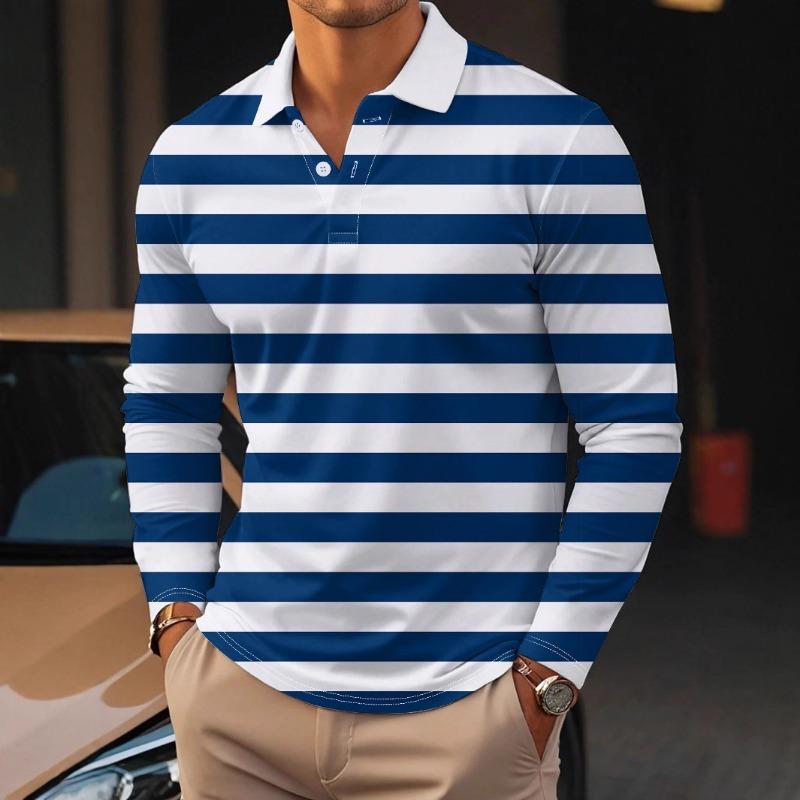 Striped Summer New Men Collared Button Long Sleeve Polo Shirt Vacation Casual Top S
Striped Summer New Men Collared Button Long Sleeve Polo Shirt Vacation Casual Top S