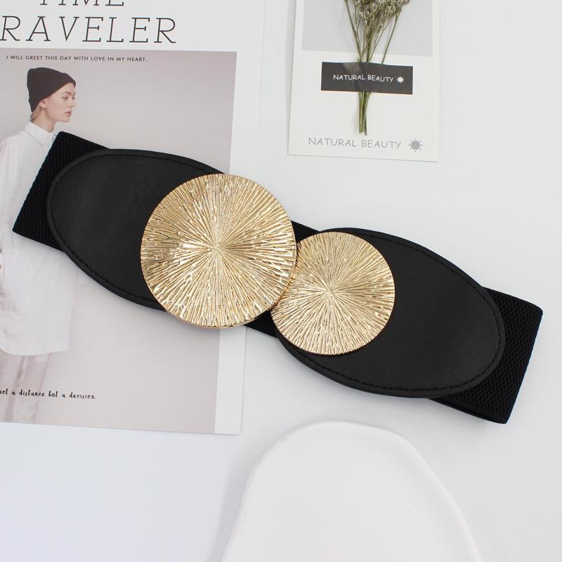 Женский декоративный жилет на талию для платья, эластичный, широкий пояс-кушак, ремень с круглой пряжкой, три размера 85cm чёрный
Женский декоративный жилет на талию для платья, эластичный, широкий пояс-кушак, ремень с круглой пряжкой, три размера 85cm чёрный