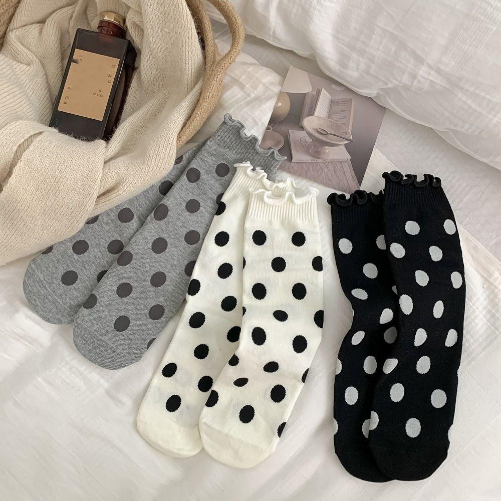 5Pairs Curled Hem Knitted Mid Calf Socks Sweet Spotted Stockings Fashion Women Stockings Autumn 5Pairs
5Pairs Curled Hem Knitted Mid Calf Socks Sweet Spotted Stockings Fashion Women Stockings Autumn 5Pairs