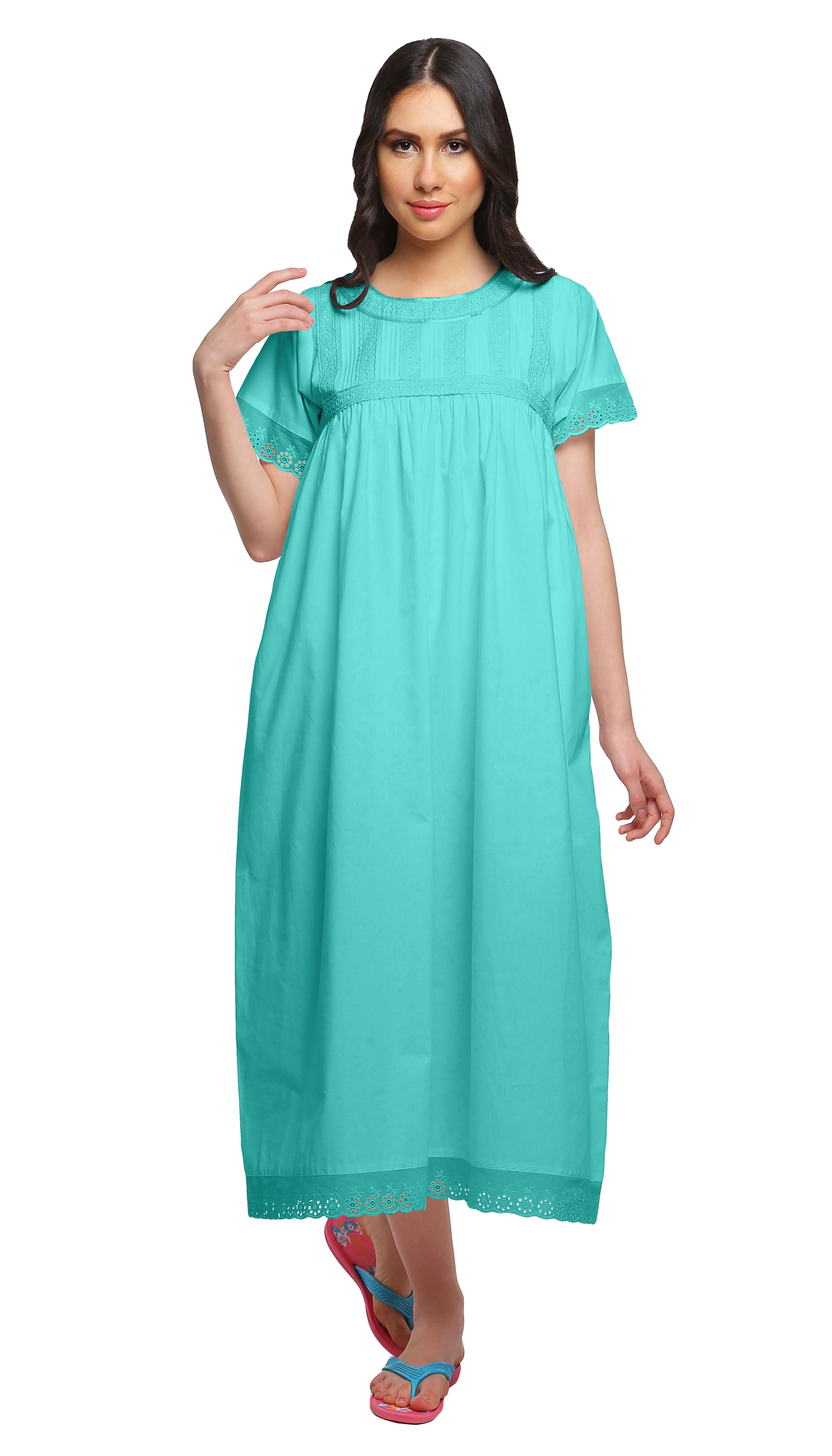 Жіноча однотонна бавовняна нічна сорочка трапеції з круглим вирізом для годування Moomaya XS бірюзові зелений колір
Жіноча однотонна бавовняна нічна сорочка трапеції з круглим вирізом для годування Moomaya XS бірюзові зелений колір