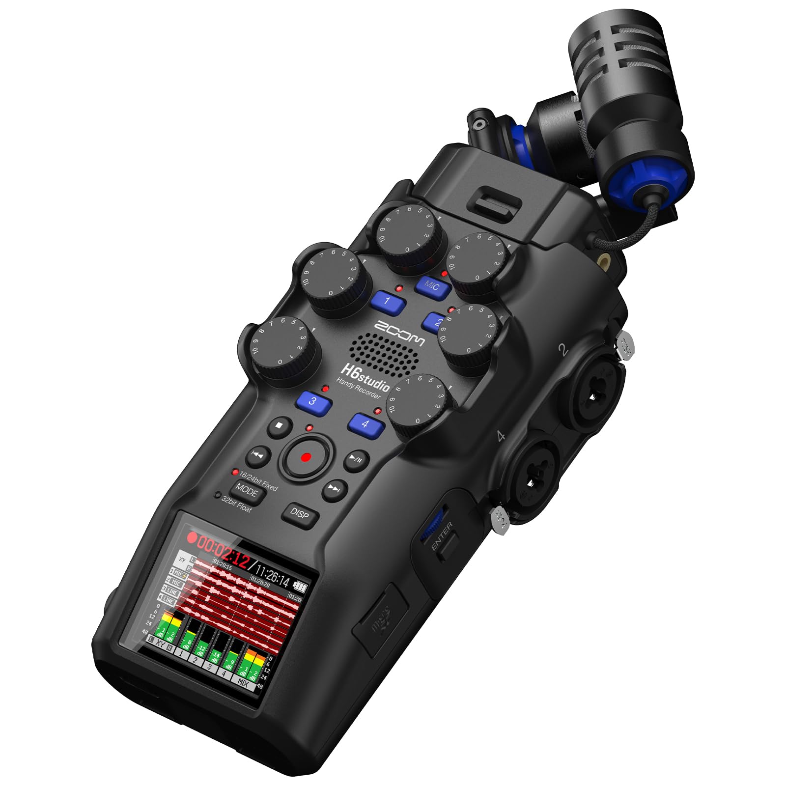 ZOOM H6 Studio Handy Recorder: 32-bit float recording, 16/24-bit switchable, interchangeable microphone capsules, up to 6 inputs, 8 tracks. Ideal for
ZOOM H6 Studio Handy Recorder: 32-bit float recording, 16/24-bit switchable, interchangeable microphone capsules, up to 6 inputs, 8 tracks. Ideal for