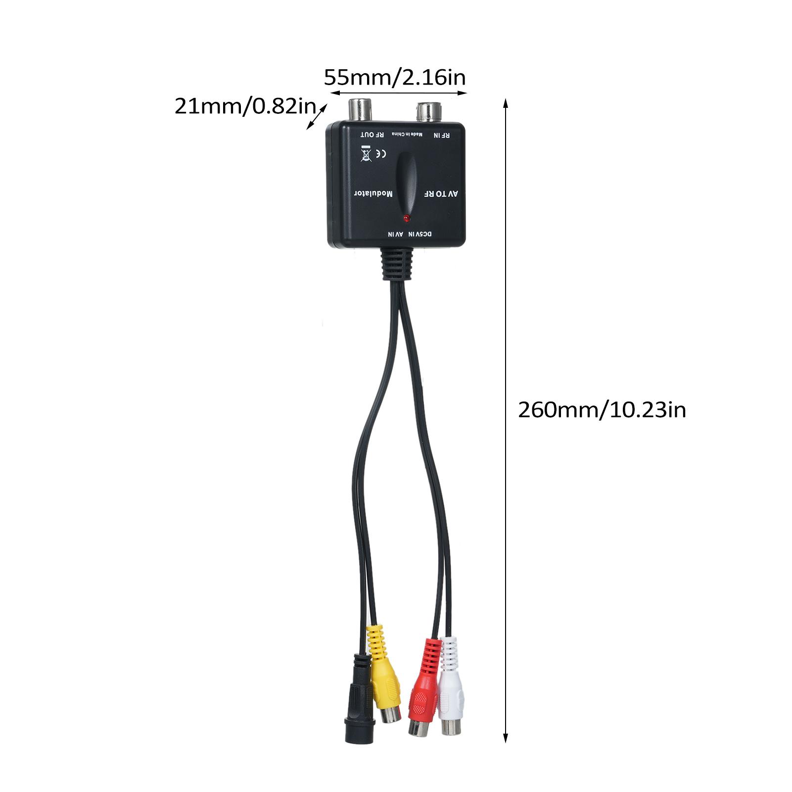 RF Modulator, AV to RF Converter with Controlled VHF Frequency, for NTSC TV Format Output and CATV System
RF Modulator, AV to RF Converter with Controlled VHF Frequency, for NTSC TV Format Output and CATV System
