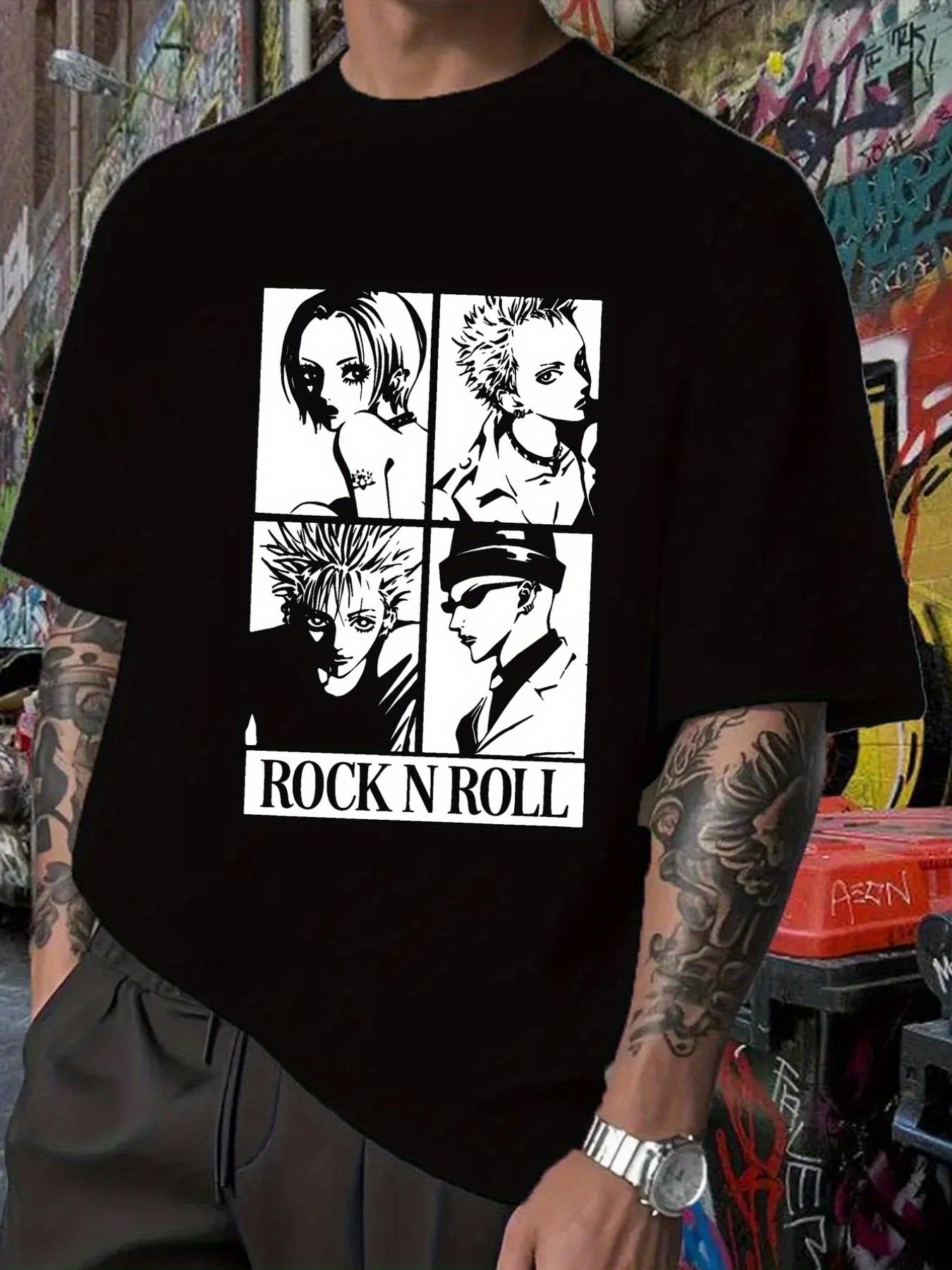 Rock N Roll Graphic T-shirt - Black Short Sleeve Crew Neck Tee with Cartoon Band Design XXL
Rock N Roll Graphic T-shirt - Black Short Sleeve Crew Neck Tee with Cartoon Band Design XXL