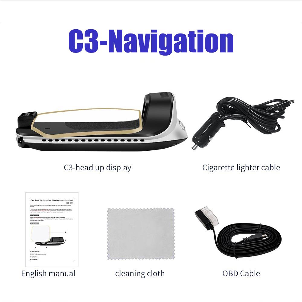 GPS + OBD Head Up Display C3 HUD Car Electronic Auto Speedometer Protable Car Accessories Navigation and Non Navigation Versions
GPS + OBD Head Up Display C3 HUD Car Electronic Auto Speedometer Protable Car Accessories Navigation and Non Navigation Versions