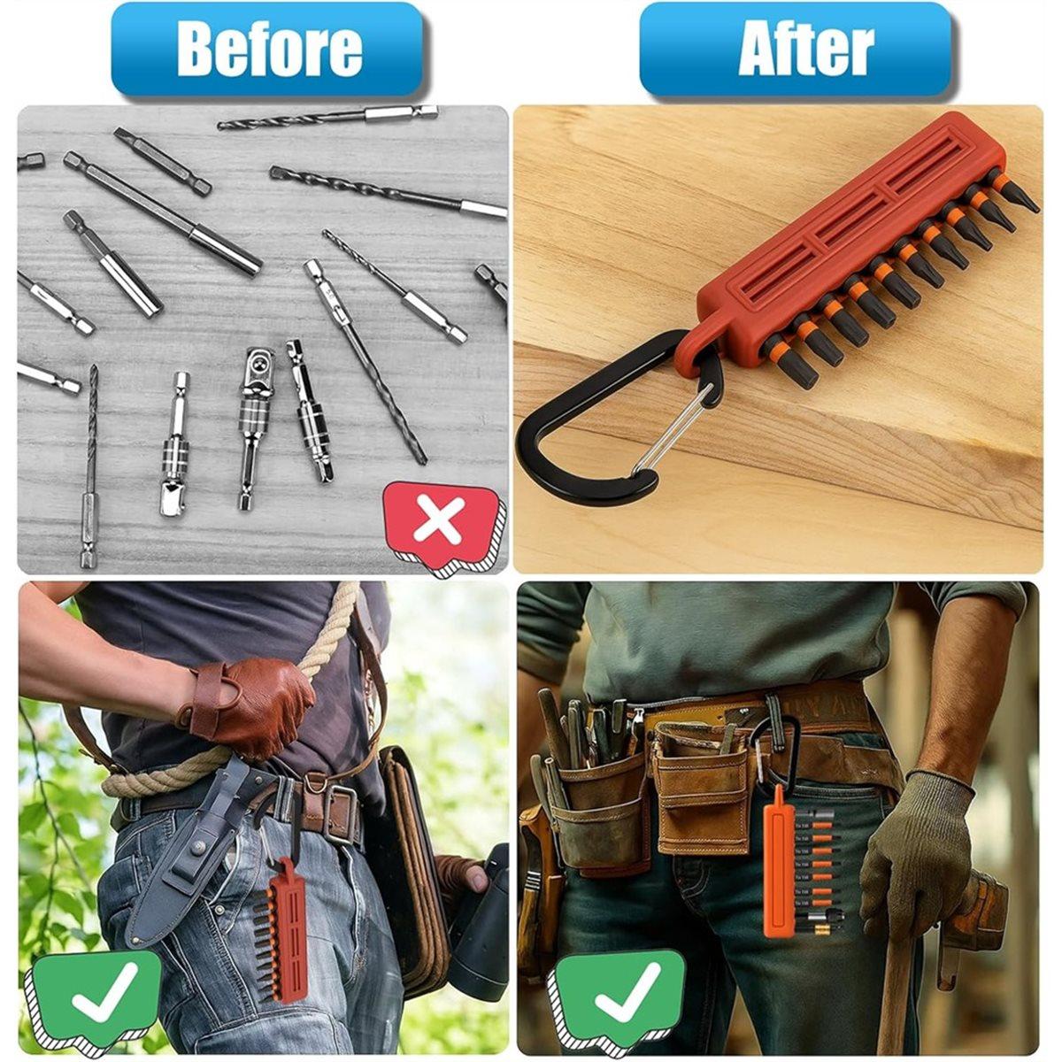 6pcs 10 Holes Screwdriver Bit Holder Storage Organizer, 1/4 Hex Bit Holders Organizer with Carabiner Clips China Mainland
6pcs 10 Holes Screwdriver Bit Holder Storage Organizer, 1/4 Hex Bit Holders Organizer with Carabiner Clips China Mainland