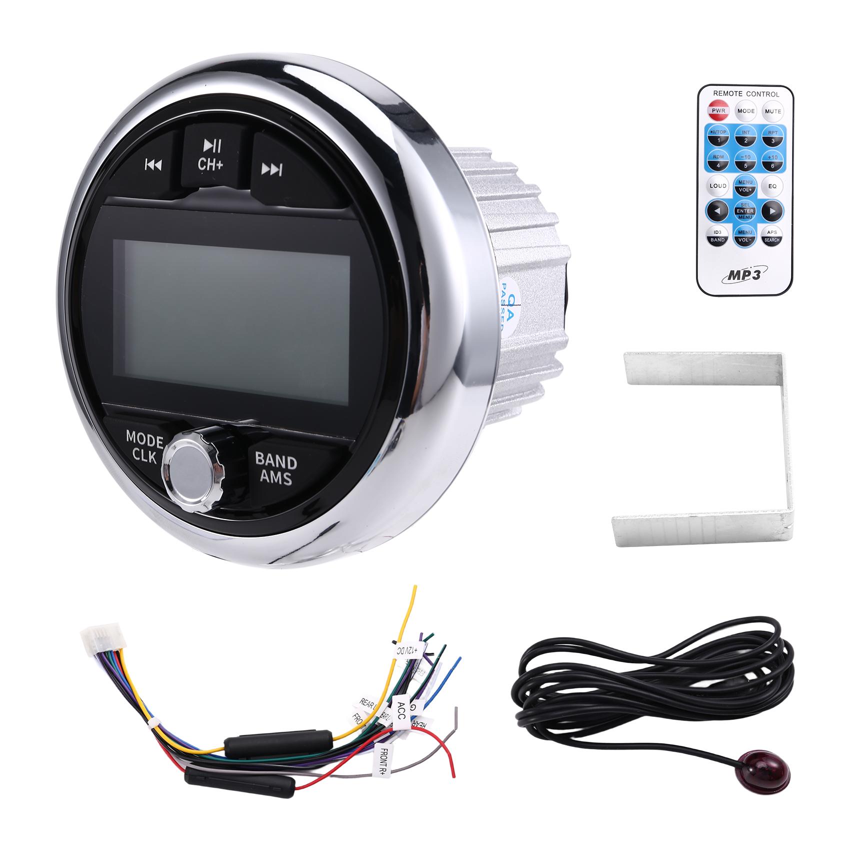 Автомобільне радіо Bluetooth MP3 Медіаплеєр Морська стереосистема Для UTV ATV RZR Мотокатер Яхта Човен Радіо AUX FM AM Приймач срібний
Автомобільне радіо Bluetooth MP3 Медіаплеєр Морська стереосистема Для UTV ATV RZR Мотокатер Яхта Човен Радіо AUX FM AM Приймач срібний