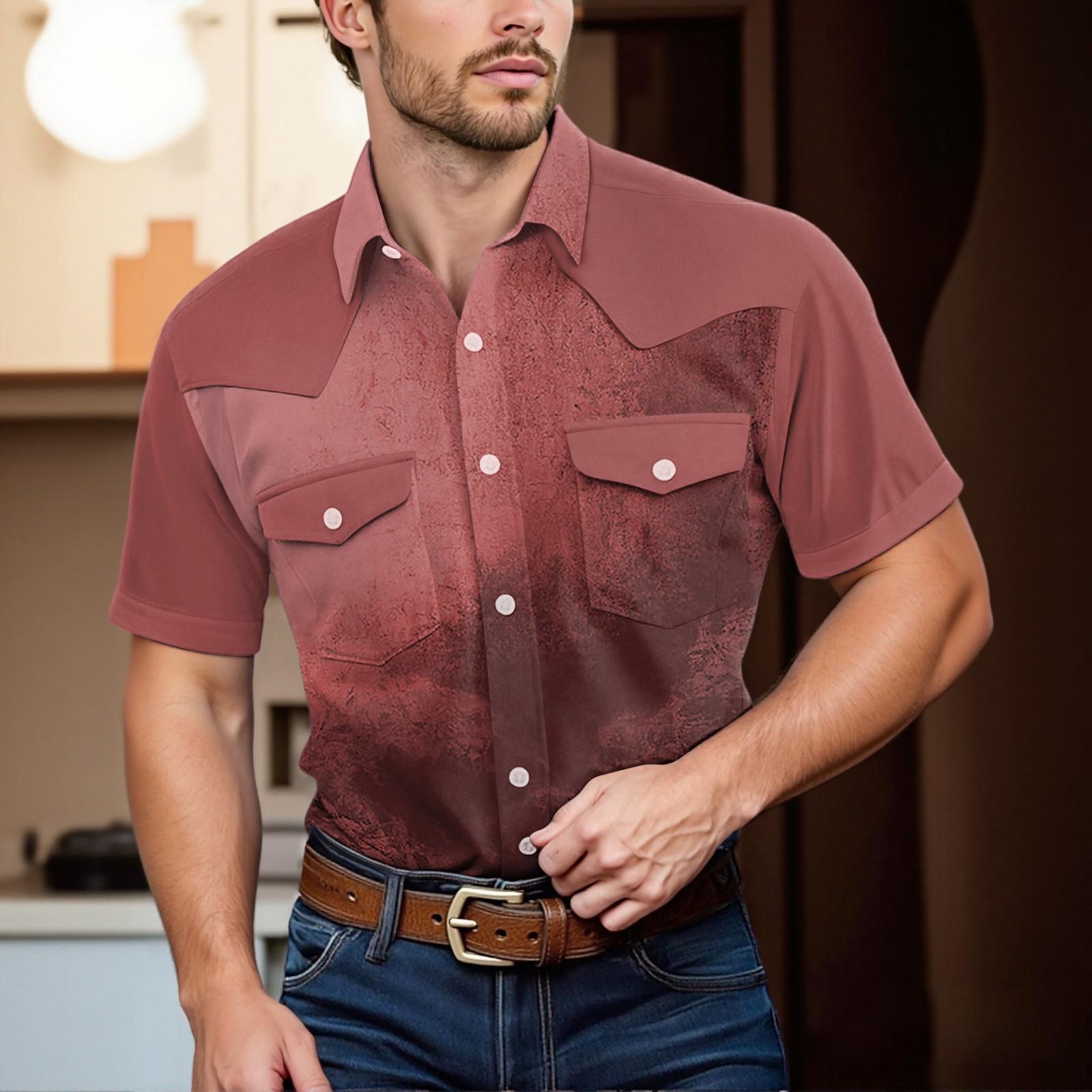 Мужской модный топ кэжуал с короткими рукавами, лацканами и длиной до плеч XL красный
Мужской модный топ кэжуал с короткими рукавами, лацканами и длиной до плеч XL красный