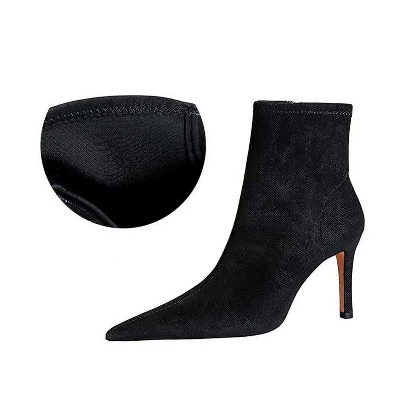 BIGTREE Fashion Black Women Ankle Boots Sexy Pointed Toe Side Zipper Autumn Winter Stiletto Thin Heels Shoes 40
BIGTREE Fashion Black Women Ankle Boots Sexy Pointed Toe Side Zipper Autumn Winter Stiletto Thin Heels Shoes 40