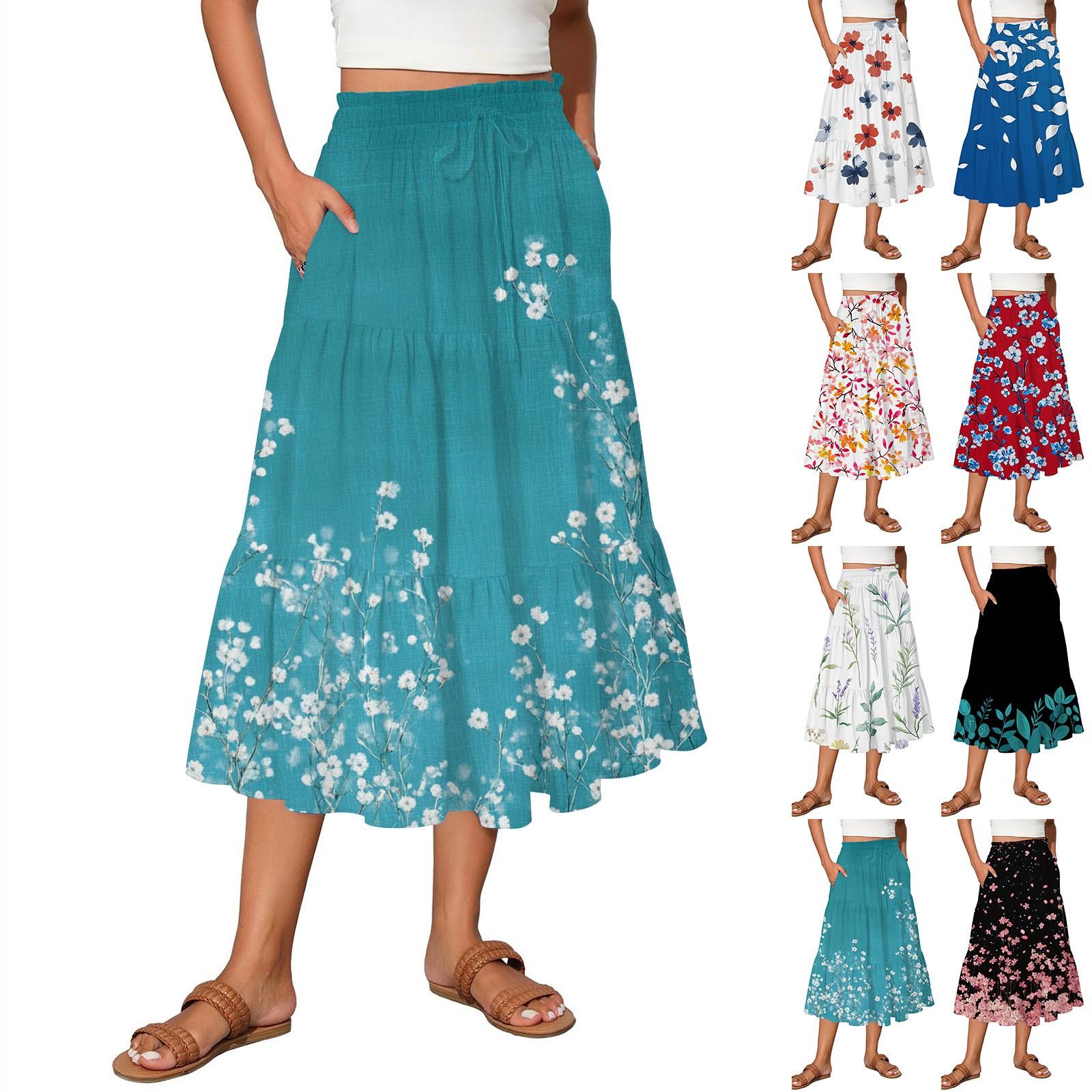Women s Flowy Flared Ruffle Hem A Line Maxi Skirts Elastic Waist Elegant Tiered Layer Boho Long Skirts S
Women s Flowy Flared Ruffle Hem A Line Maxi Skirts Elastic Waist Elegant Tiered Layer Boho Long Skirts S