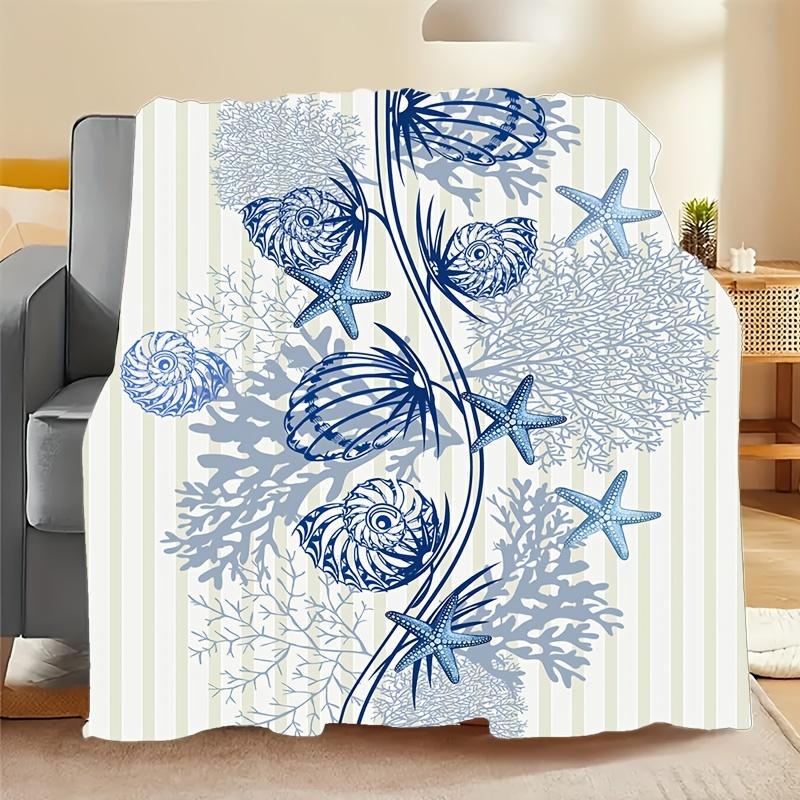 1 cozy starfish and shell pattern printed blanket, soft and warm, suitable for naps, travel and a great gift for friends, family 100x150cm
1 cozy starfish and shell pattern printed blanket, soft and warm, suitable for naps, travel and a great gift for friends, family 100x150cm