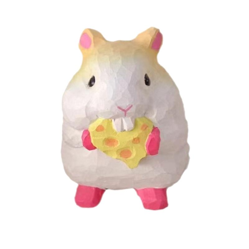 Miniature Foodie Hamster Figurine Fun Wooden Carvings Animal Statue Ornament for Nursery and Bedroom Desktop Decors Gift
Miniature Foodie Hamster Figurine Fun Wooden Carvings Animal Statue Ornament for Nursery and Bedroom Desktop Decors Gift