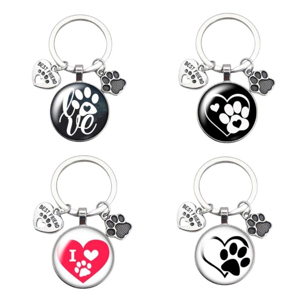 Love Cat Pet Footprints Glass Cabochon Key Ring Metal Key Holder Fashion Car Key Chain Gifts
Love Cat Pet Footprints Glass Cabochon Key Ring Metal Key Holder Fashion Car Key Chain Gifts
