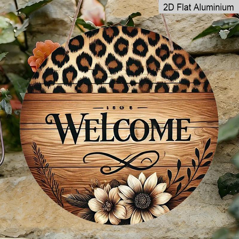 2D Flat Aluminum 7.87 Inch X 7.87 Inch Leopard Print and Floral Pattern Welcome Sign Wall Decoration, Vintage Style. Suitable for Cafes, Living 1pc
2D Flat Aluminum 7.87 Inch X 7.87 Inch Leopard Print and Floral Pattern Welcome Sign Wall Decoration, Vintage Style. Suitable for Cafes, Living 1pc
